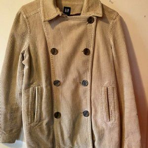 gap beige corduroy pea coat used